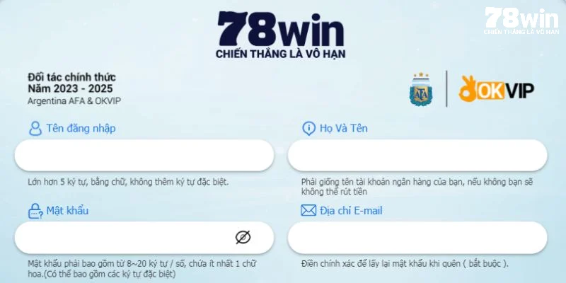 Những điều cần lưu ý khi đăng ký 78Win