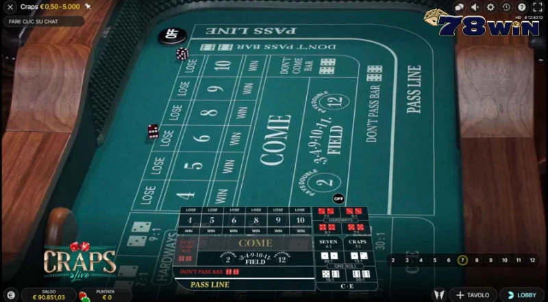 Luật chơi Craps 78Win